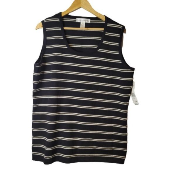 Jones New York Tops - NWT Jones New York Black and Cream Sleeveless Knit Top Size 2X???????